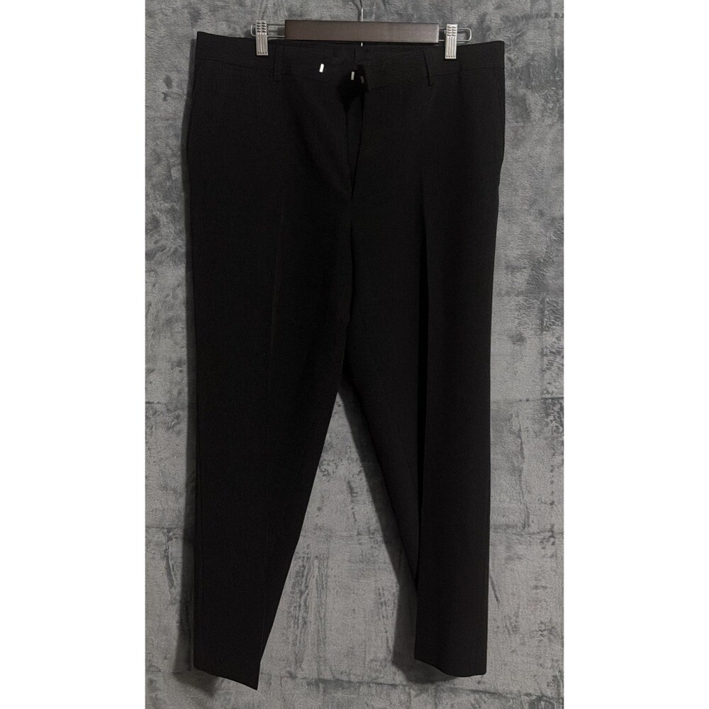 JF J.Ferrar Modern Fit Black Dress Pants Men's 36x29 Flat Front Polyester